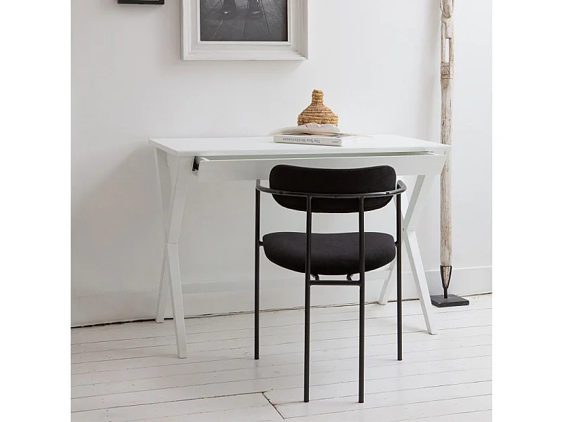 Chaise moderne en velours noir TILLY