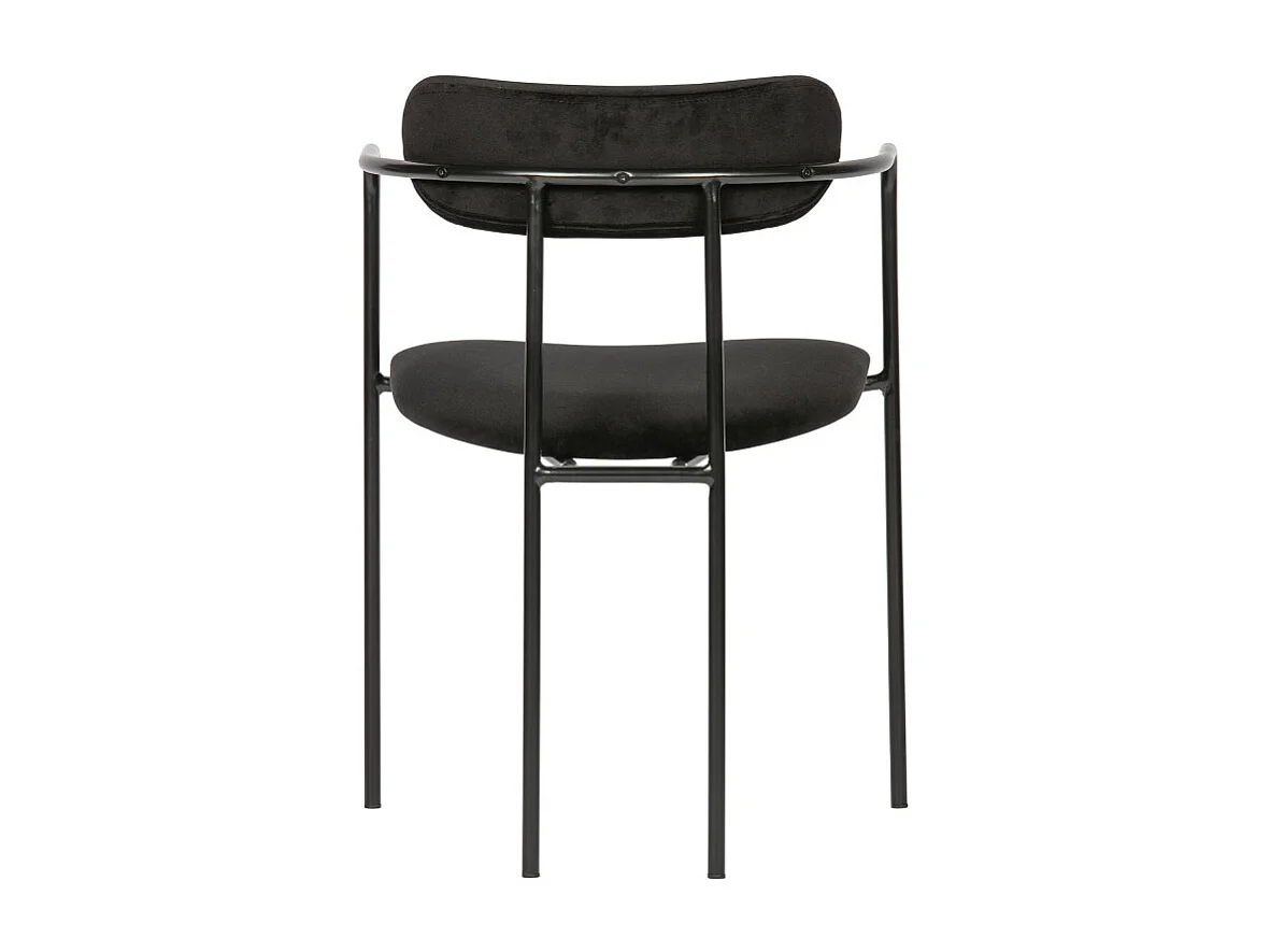 Chaise moderne en velours noir TILLY