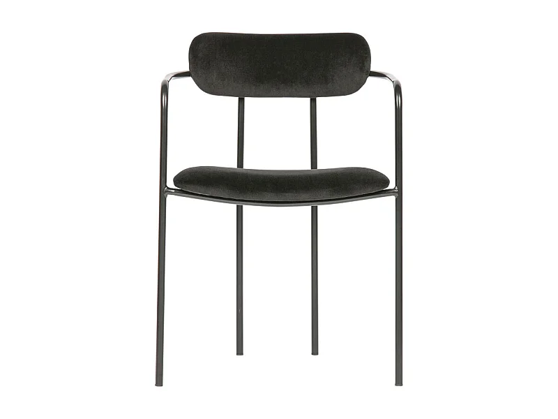 Chaise moderne en velours noir TILLY