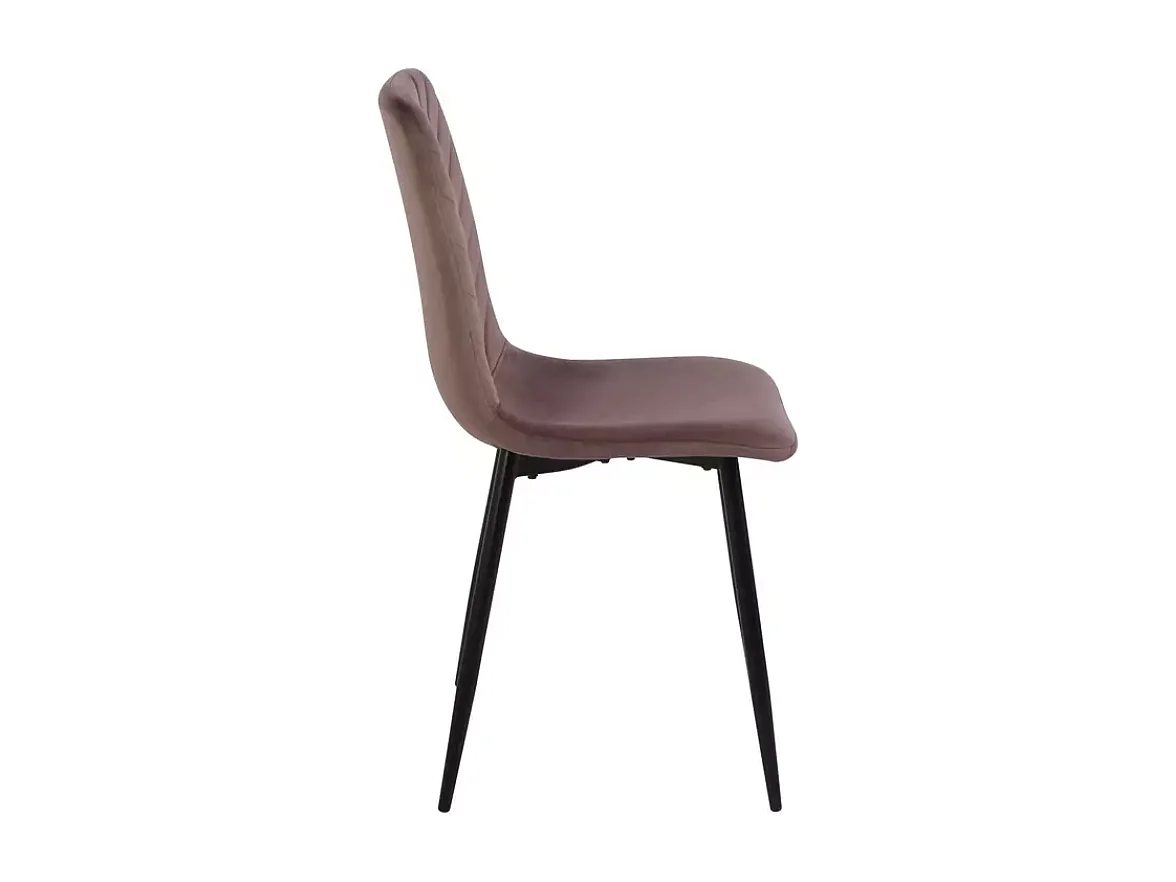 Chaise velours cappuccino pieds métal noir mat design doux dossier rembourré ZUTE