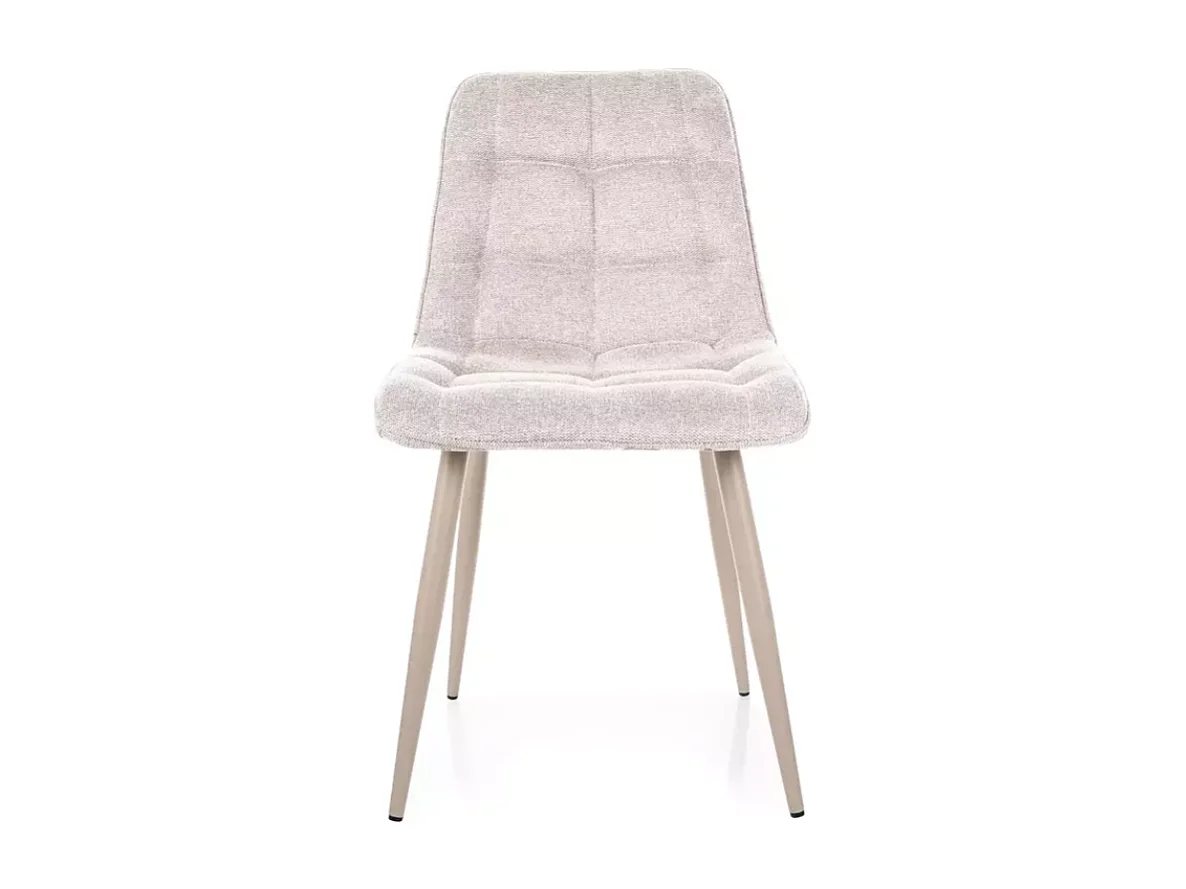Chaise tissu beige pieds métal cachemire confort tendance TIRRES