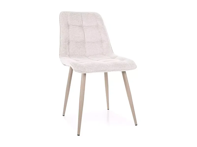 Chaise tissu beige pieds métal cachemire confort tendance TIRRES