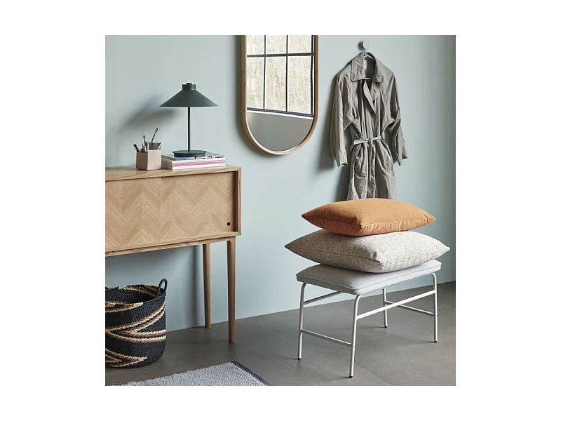 Banc en tissu moderne gris MITTY