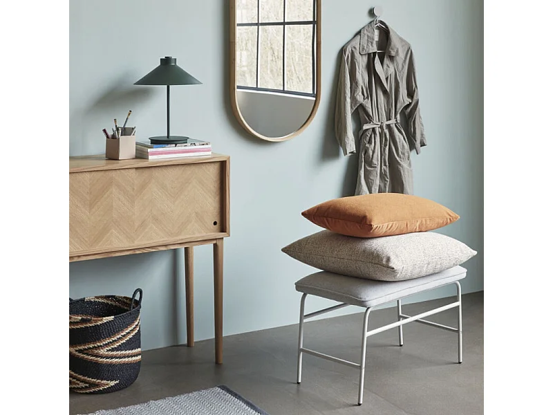 Banc en tissu moderne gris MITTY