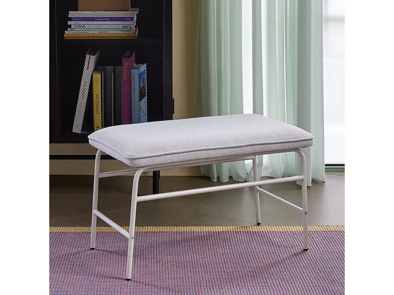 Banc en tissu moderne gris MITTY