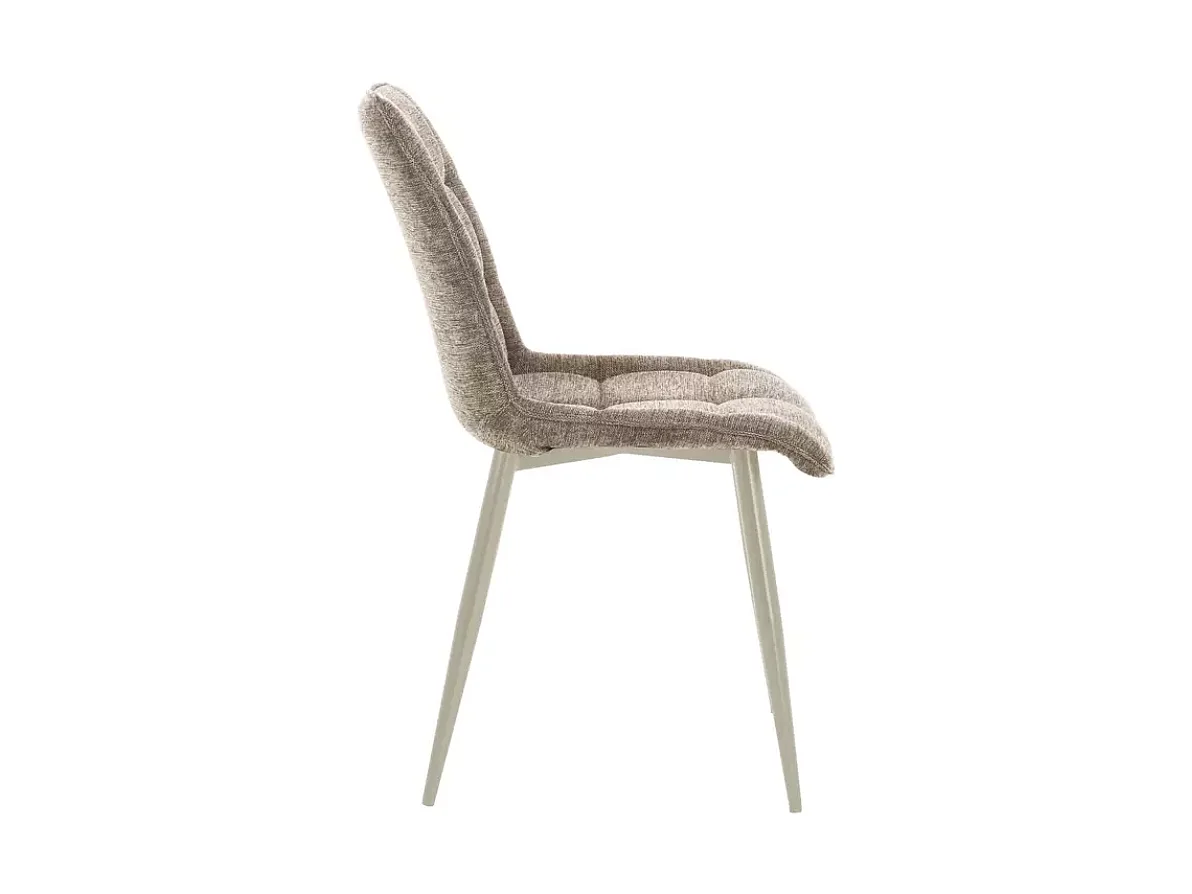 Chaise tissu beige avec structure métal cachemire assise design TIRRES