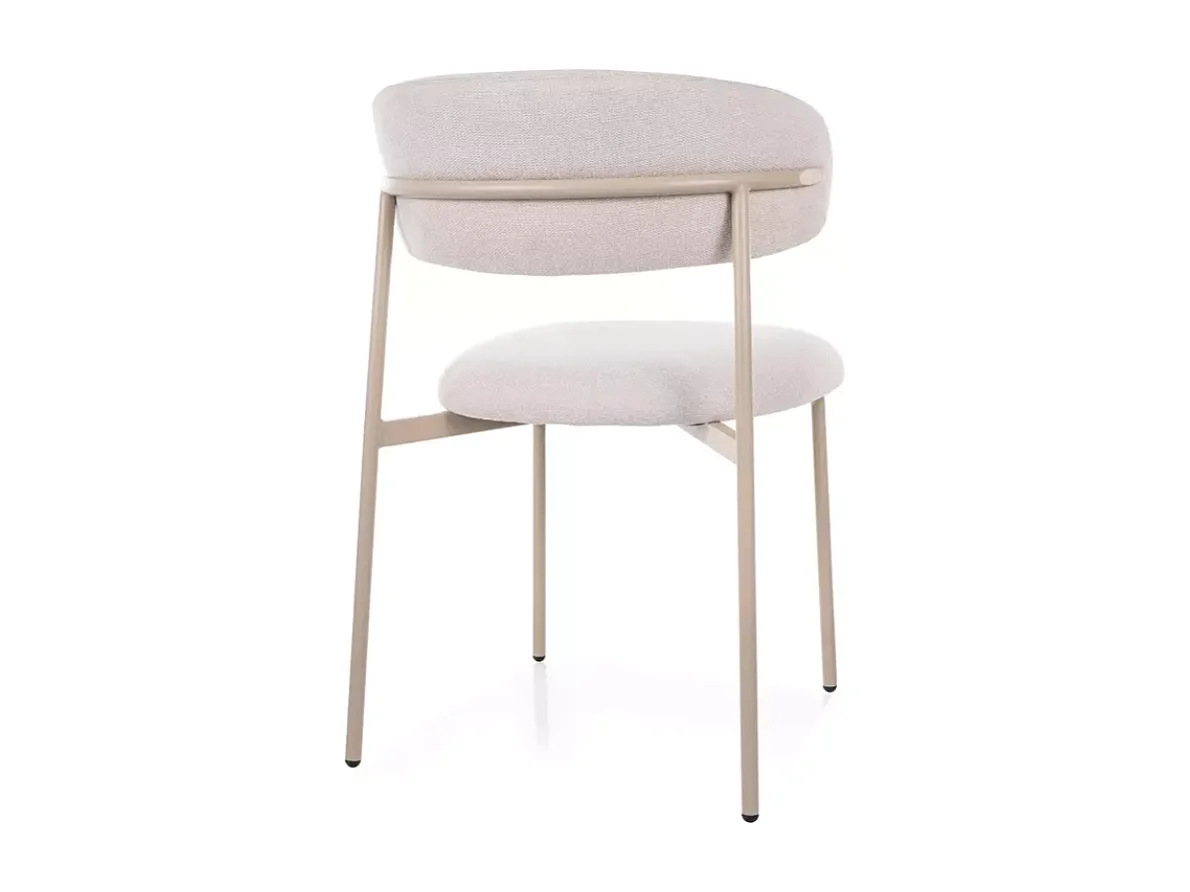 Chaise tissu beige pieds cachemire assise douce et silhouette fine JULIAZ