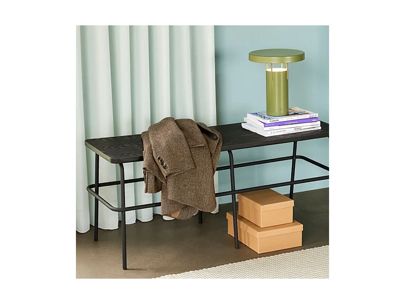 Banc design en bois et métal noir ASHA