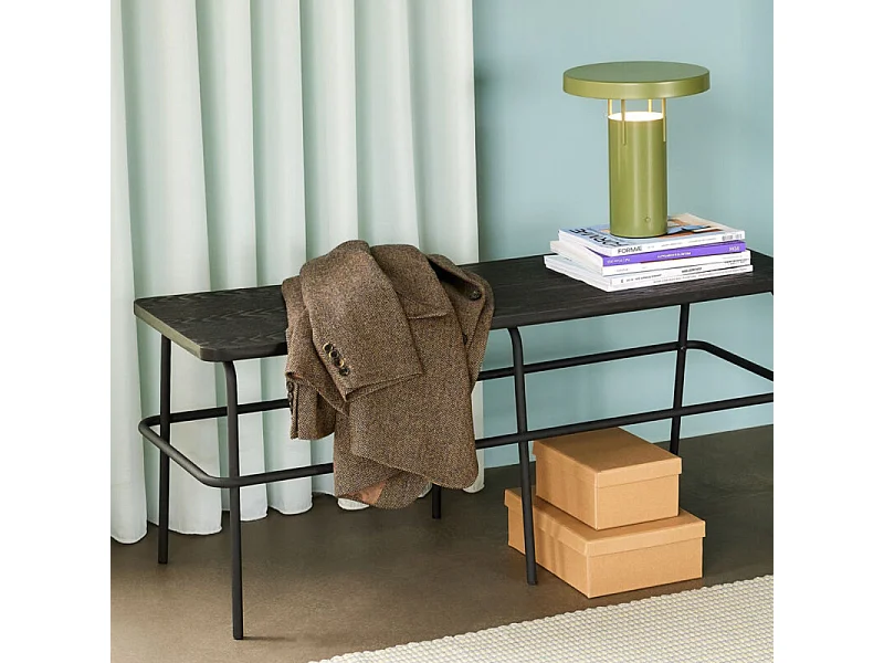 Banc design en bois et métal noir ASHA