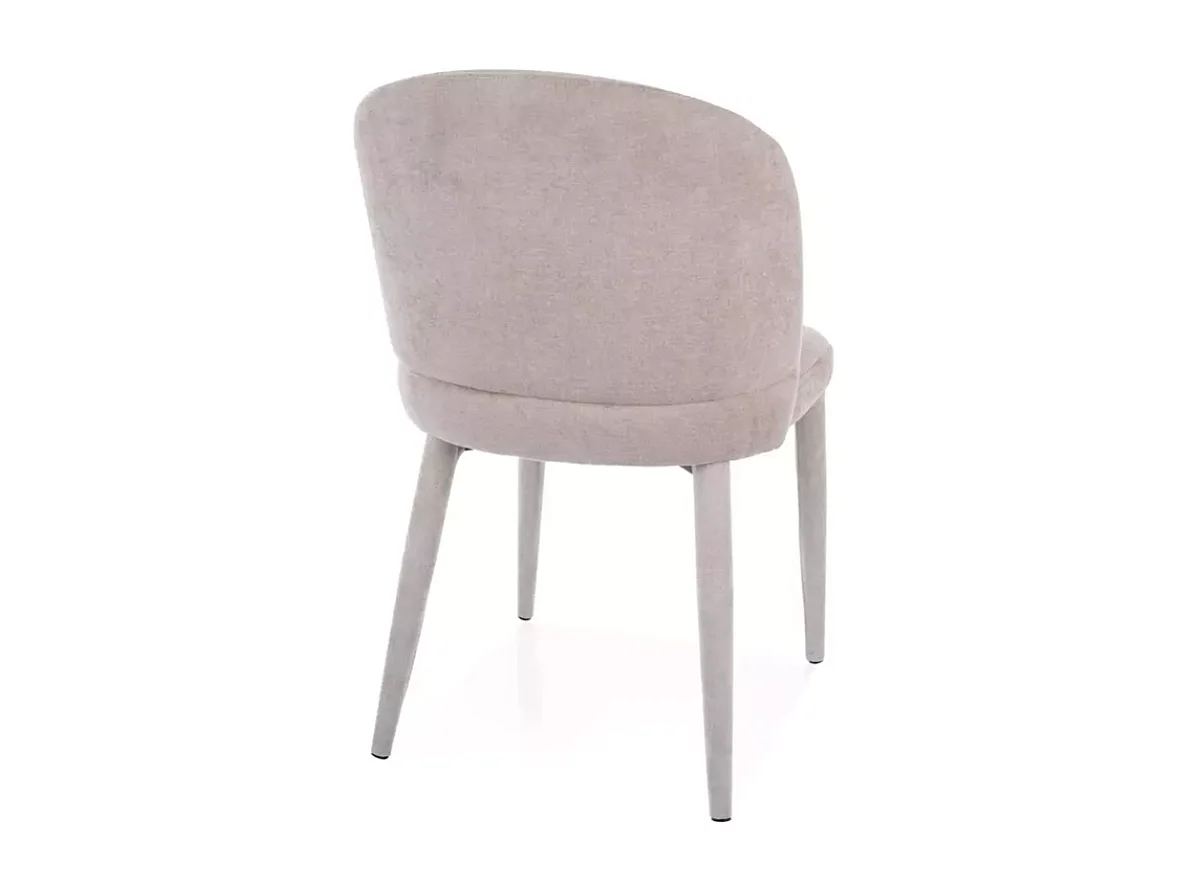 Chaise beige LYRO en tissu avec pieds gainé assorti et assise confortable