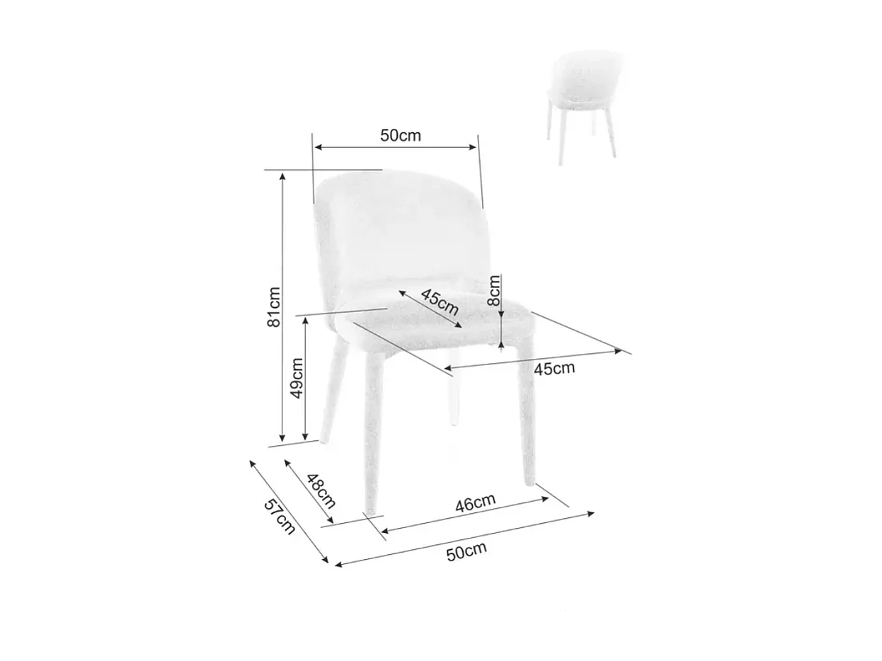 Chaise beige LYRO en tissu avec pieds gainé assorti et assise confortable