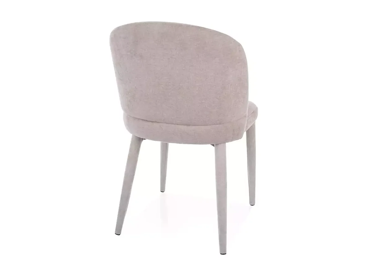 Chaise beige LYRO en tissu avec pieds gainé assorti et assise confortable