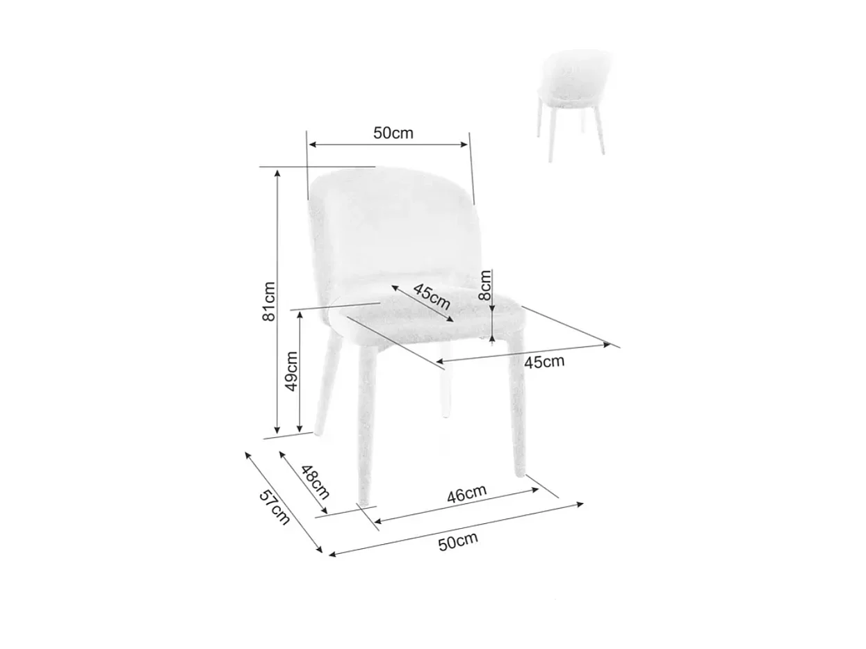 Chaise beige LYRO en tissu avec pieds gainé assorti et assise confortable