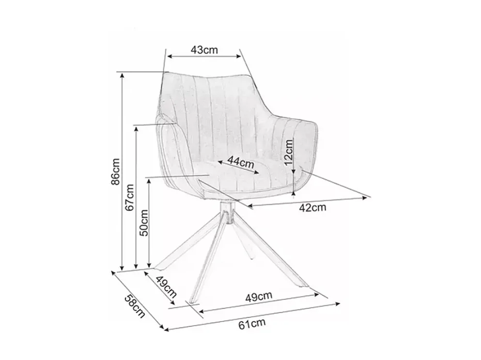 Chaise pivotante en tissu beige clair, structure noir mat, rotation 180° NOPE 2