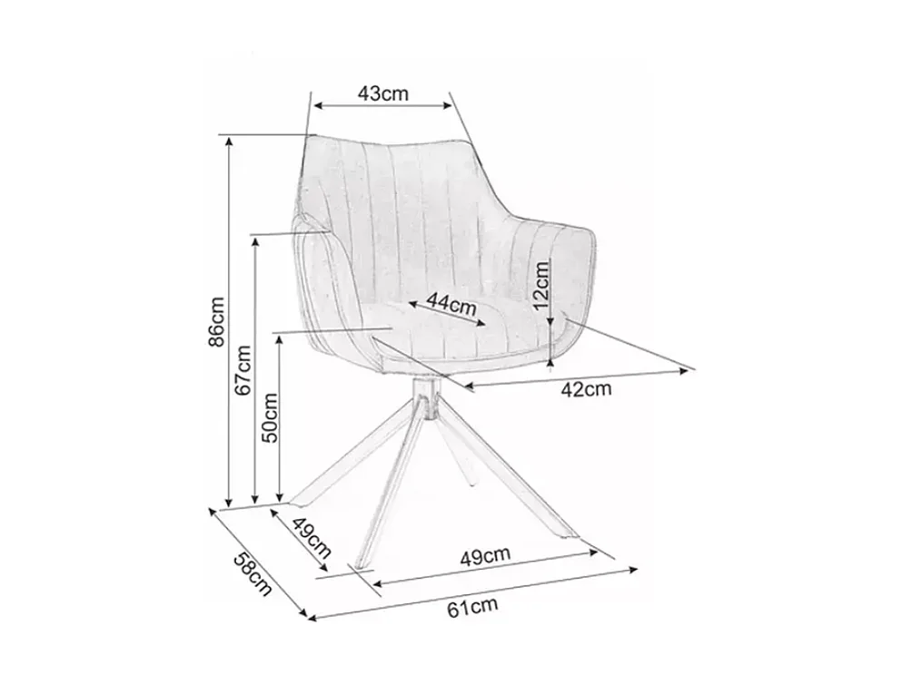 Chaise pivotante en tissu beige clair, structure noir mat, rotation 180° NOPE 2