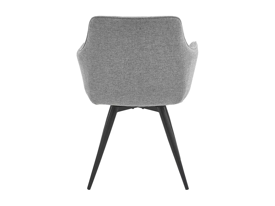 Chaise pivotante en tissu beige clair, structure noir mat, rotation 180° LOUP