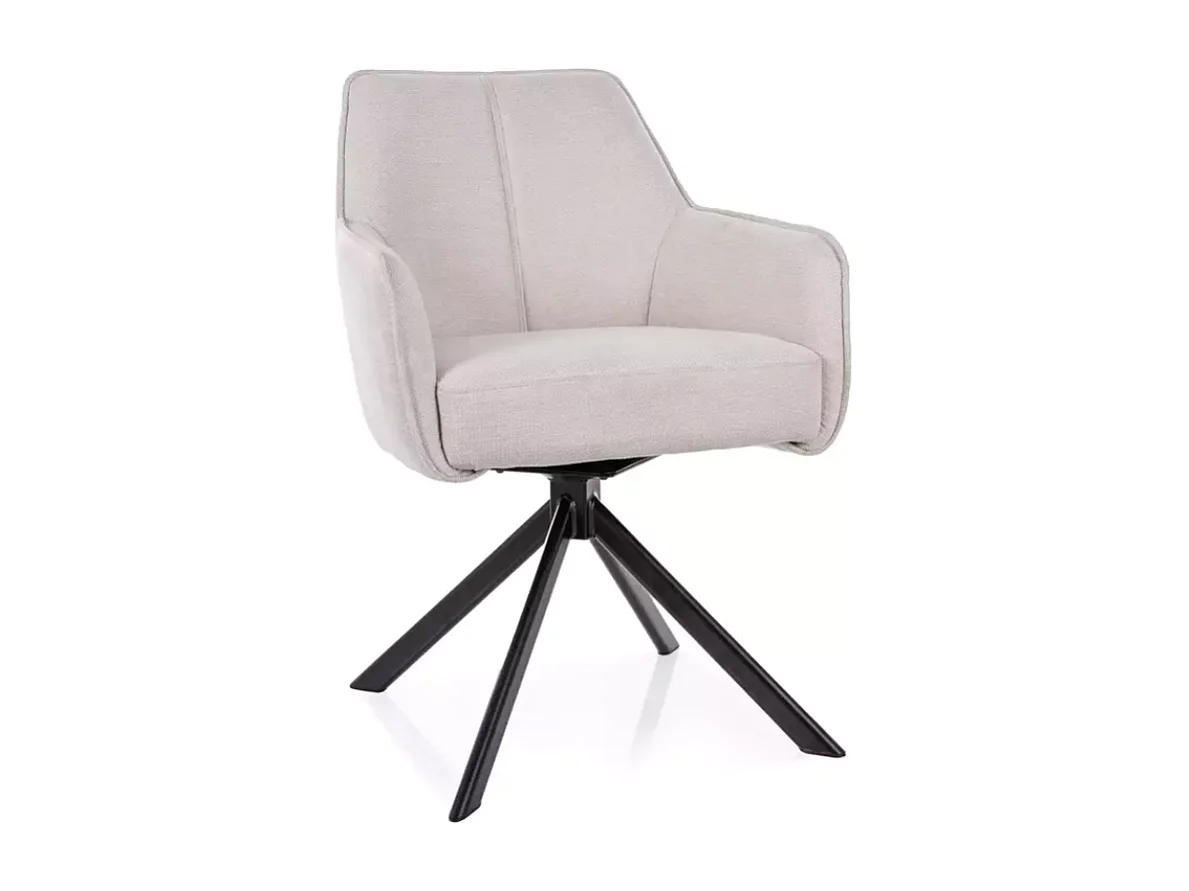 Chaise beige pivotante tissu avec assise à ressorts ensachés NANO