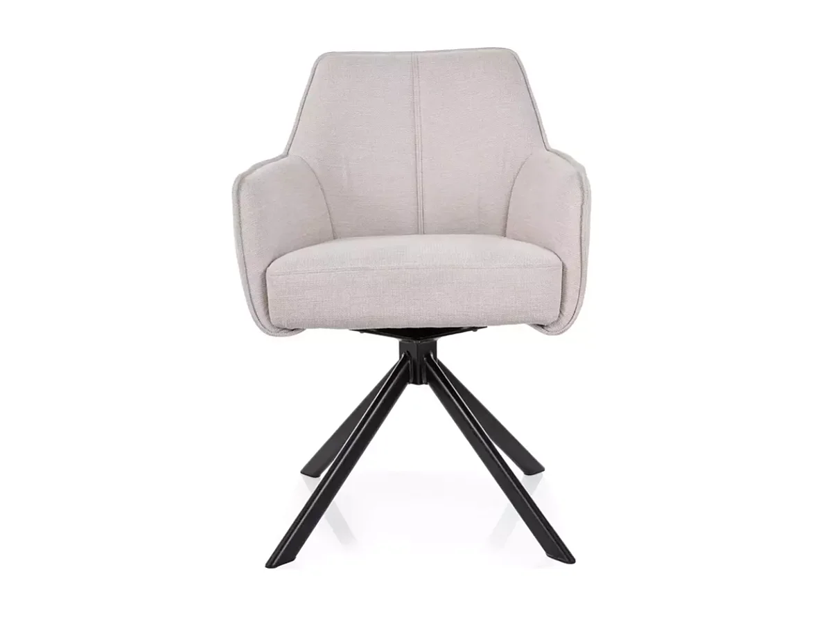 Chaise beige pivotante tissu avec assise à ressorts ensachés NANO