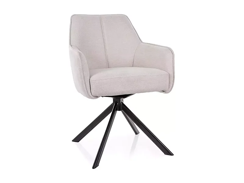 Chaise beige pivotante tissu avec assise à ressorts ensachés NANO