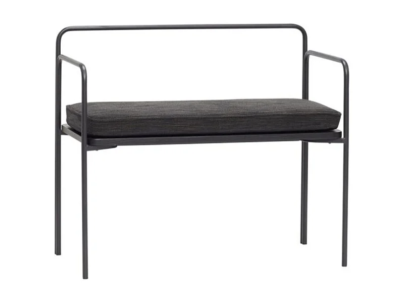 Banc en métal noir avec coussin CARTY