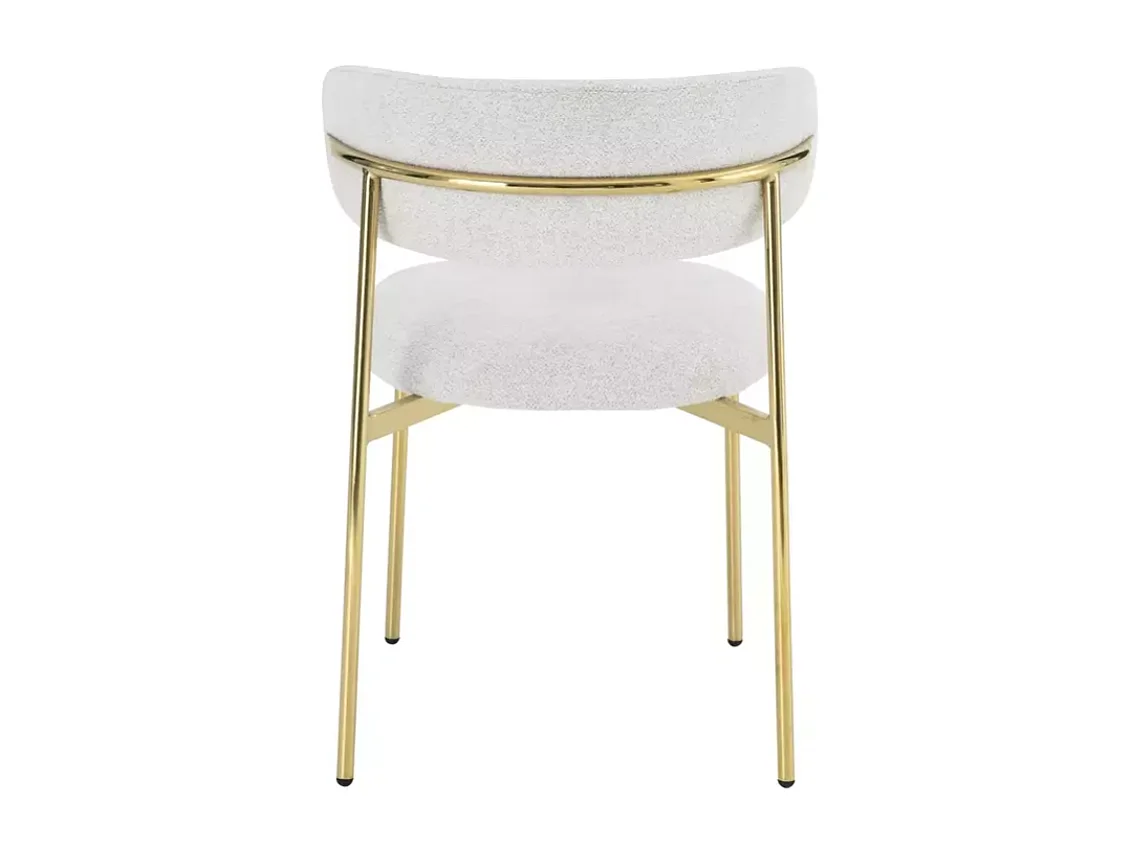 Chaise tissu beige avec structure métal doré style raffiné et minimal JULIAZ
