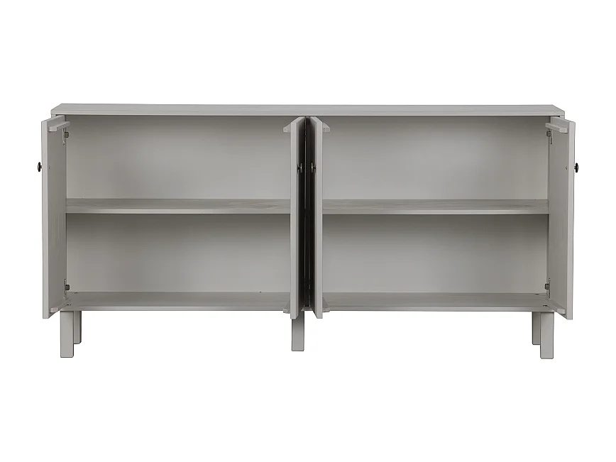 Buffet moderne 4 portes en bois gris clair MADO