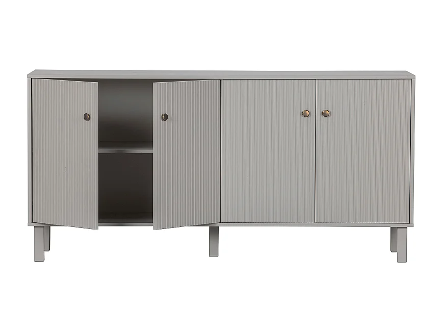 Buffet moderne 4 portes en bois gris clair MADO
