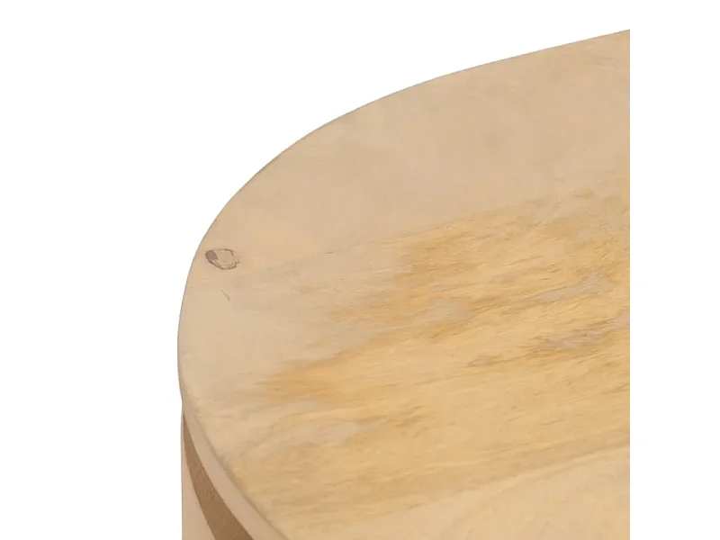 Buffet 3 portes bois naturel avec piètement noir moderne SYLPHI