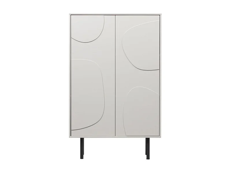 Buffet haut 2 portes en bois CADYA - Blanc