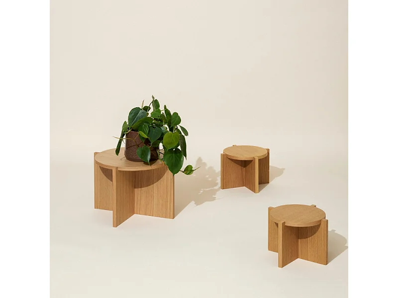 Table d'appoint design en bois NOMY