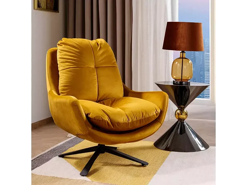 Table d'appoint contemporaine symétrique noir brillant et or style contemporain MIRAGE