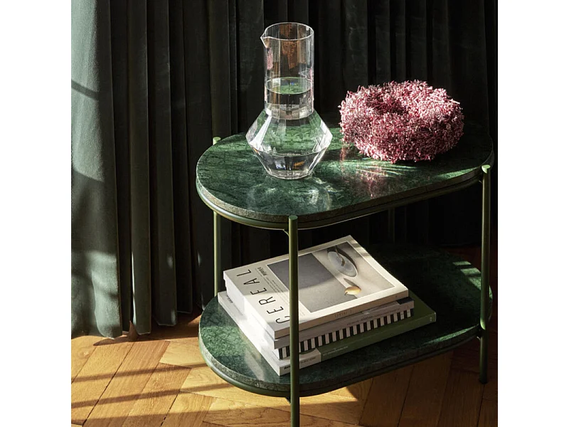 Table d'appoint en marbre vert NISIA