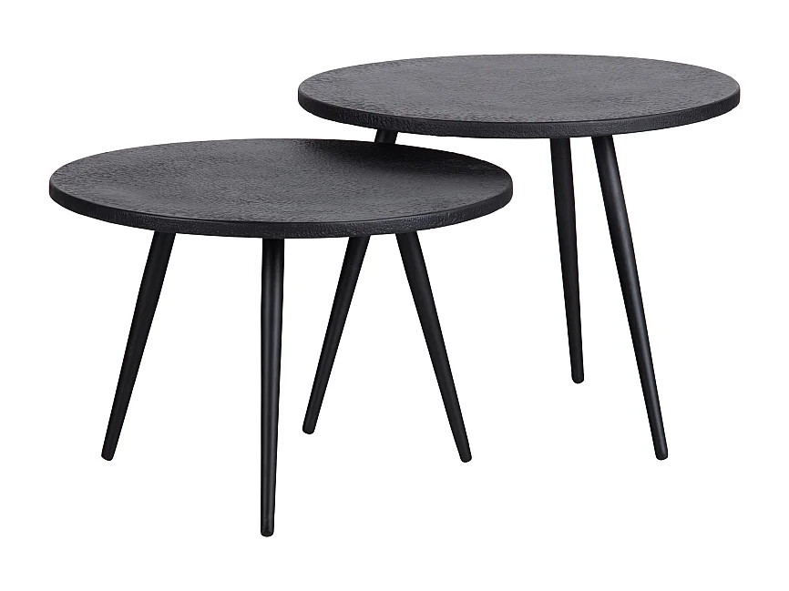 Lot de 2 tables gigognes en bois et métal LUCE