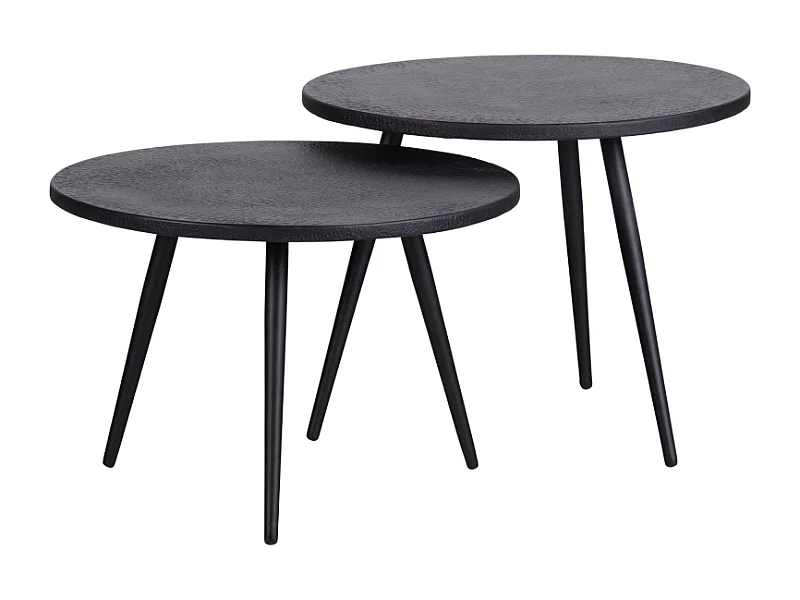 Lot de 2 tables gigognes en bois et métal LUCE