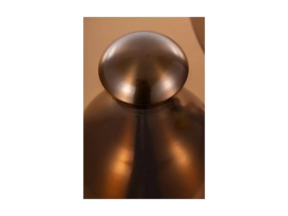 Petite tables d'appoint originales couleur marron et cuivre brillant LIVENTO