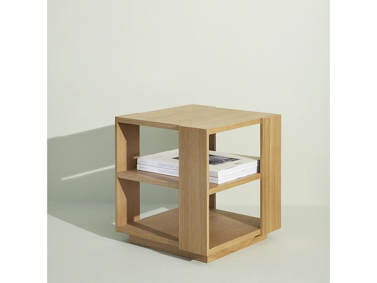 Hübsch Table d'Appoint Carrée Naturel MERGE