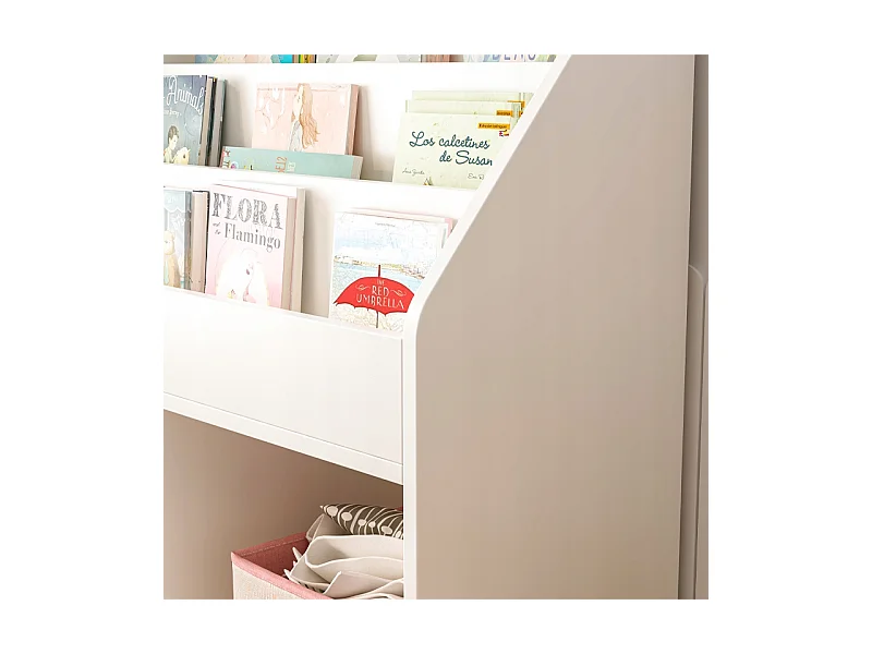 ÉTAGÈRE À LIVRES ET JOURNAUX POUR ENFANTS ARMOIRE À JOUETS BIBLIOTHÈQUE SUR PIED 80 CM