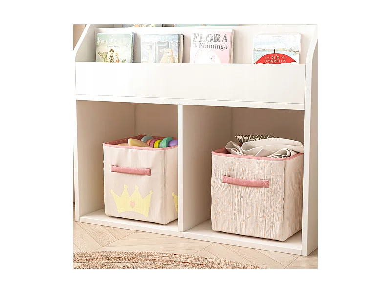 ÉTAGÈRE À LIVRES ET JOURNAUX POUR ENFANTS ARMOIRE À JOUETS BIBLIOTHÈQUE SUR PIED 80 CM