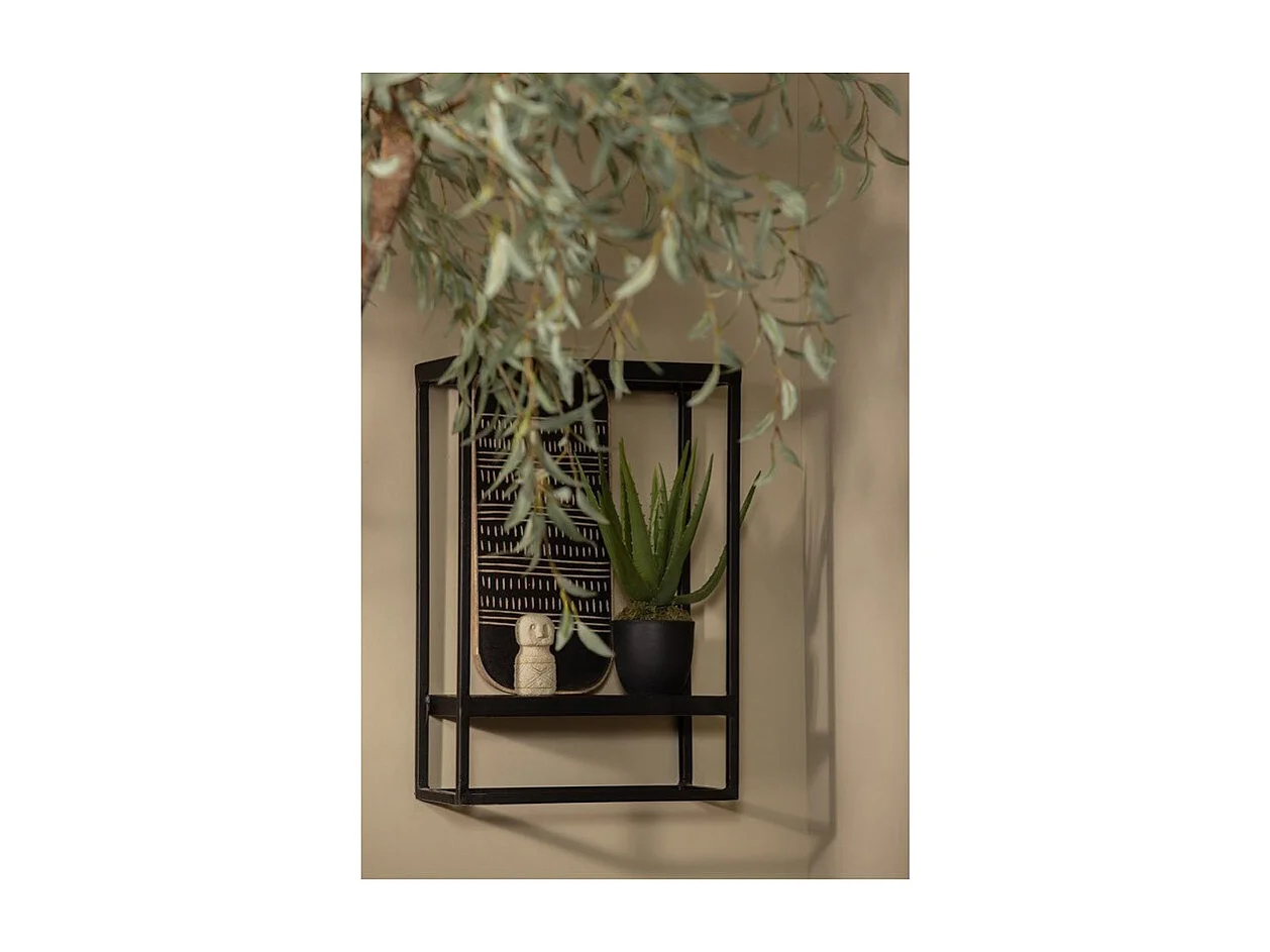 Etagère murale en métal noir intérieur extérieur SILOU