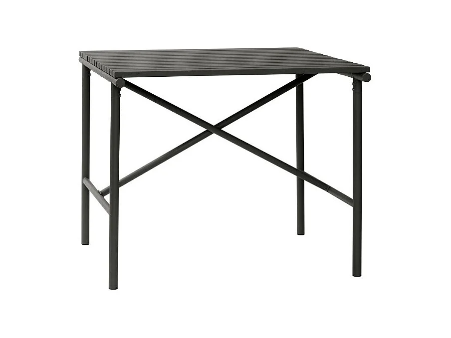 Table de jardin carrée 90x90cm en métal noir RAMIRO