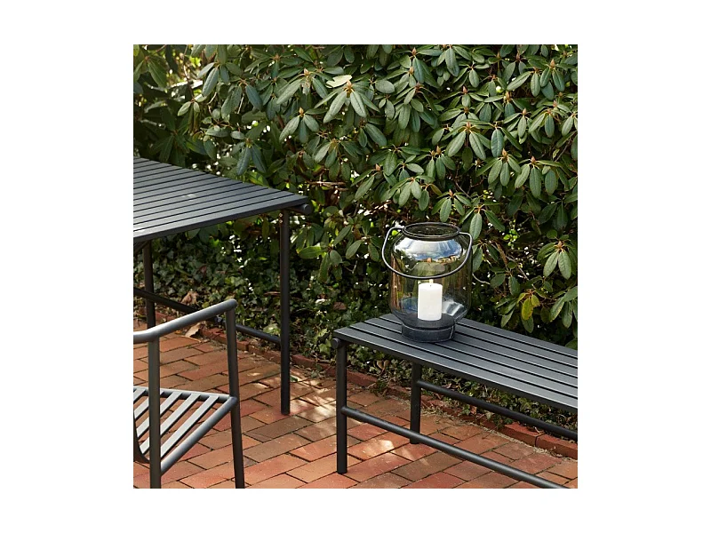 Table de jardin carrée 90x90cm en métal noir RAMIRO