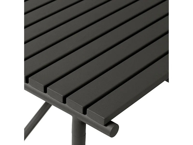 Table de jardin carrée 90x90cm en métal noir RAMIRO