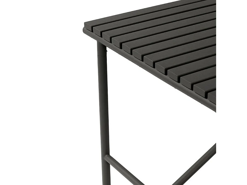 Table de jardin carrée 90x90cm en métal noir RAMIRO