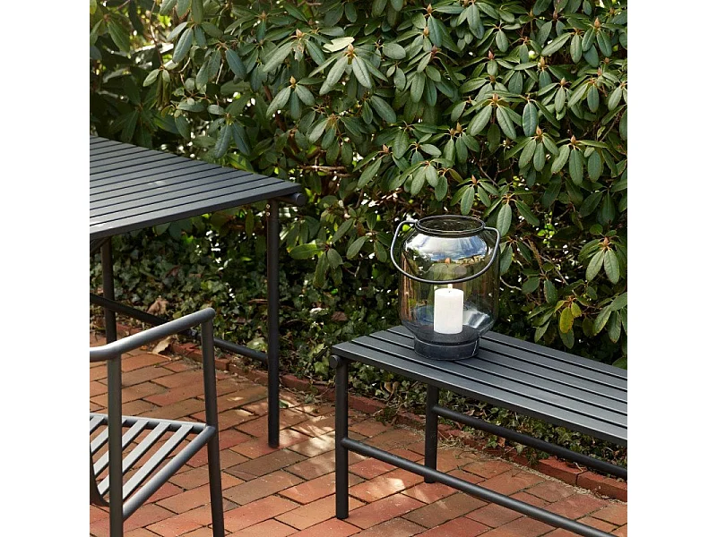 Table de jardin carrée 90x90cm en métal noir RAMIRO