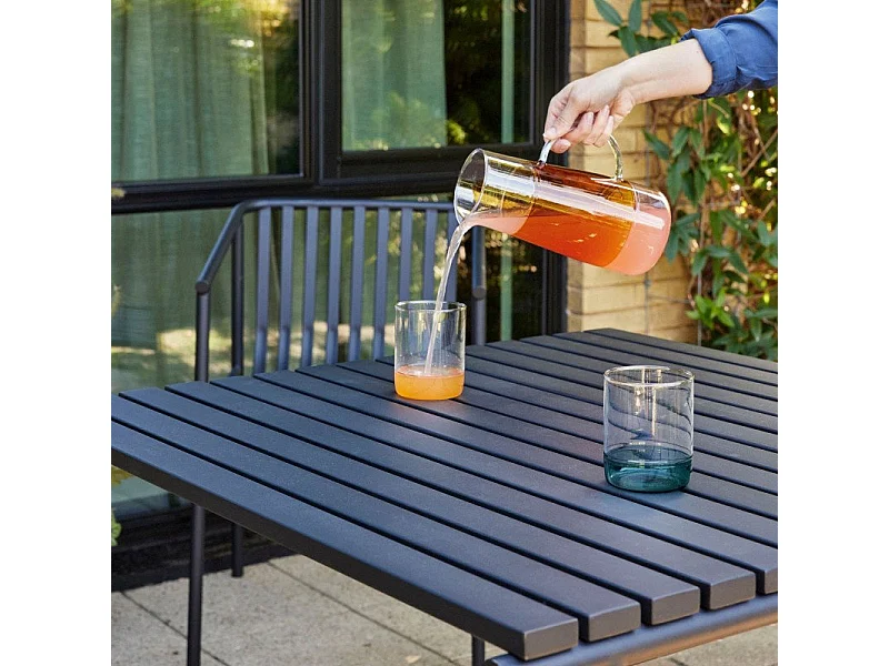 Table de jardin carrée 90x90cm en métal noir RAMIRO