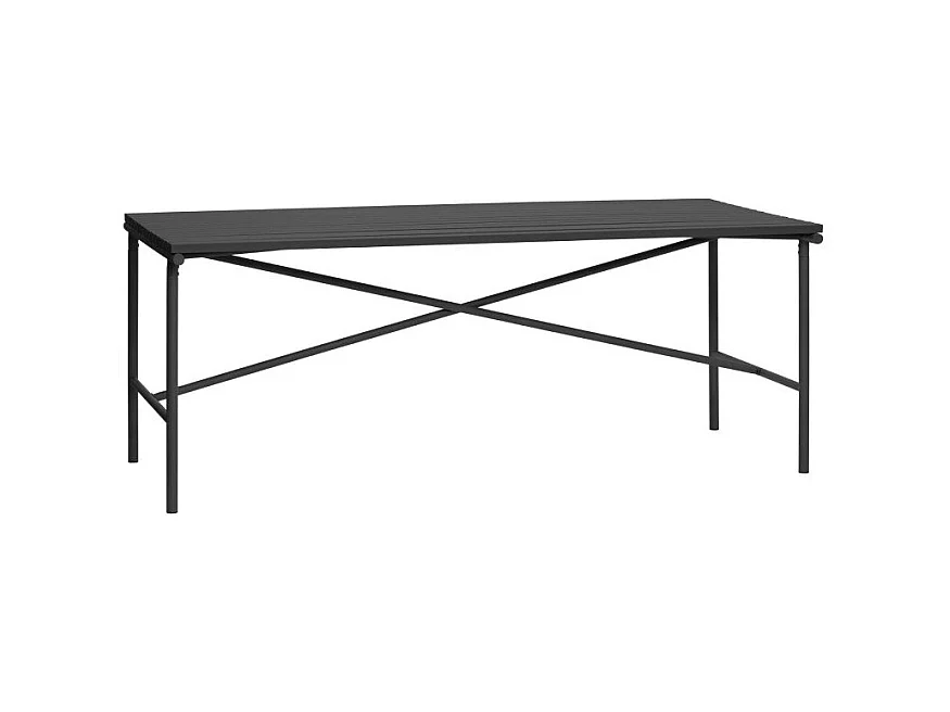 Table de jardin moderne en métal noir 191x92cm RAMIRO