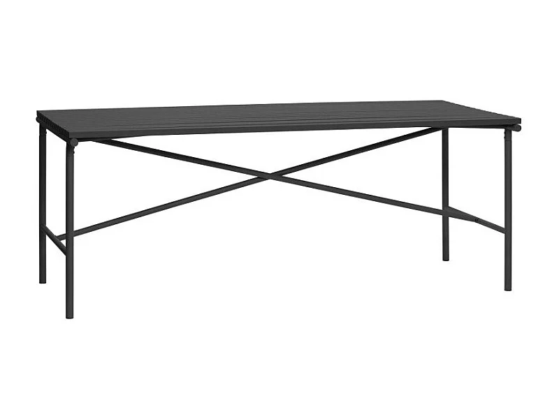 Table de jardin moderne en métal noir 191x92cm RAMIRO