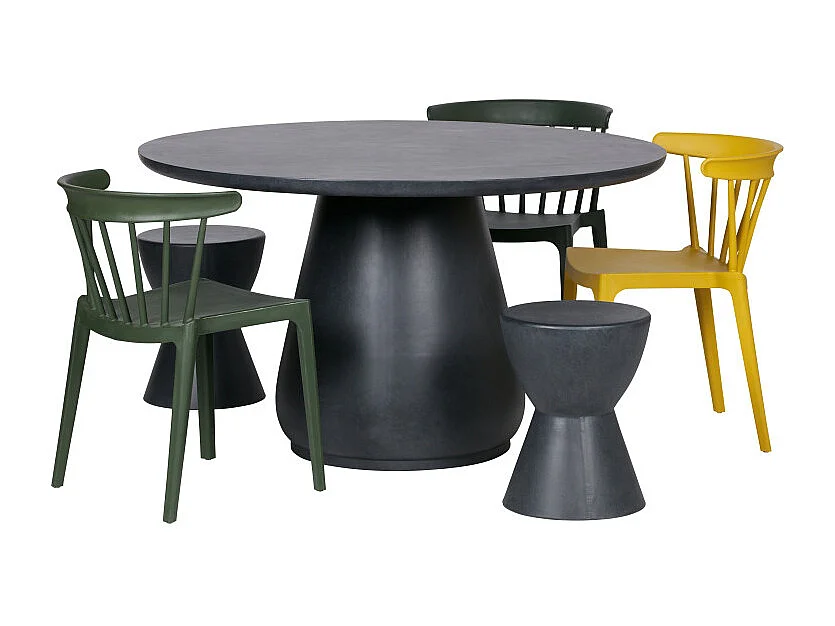 Chaise de jardin moderne en plastique BLISS - Noir