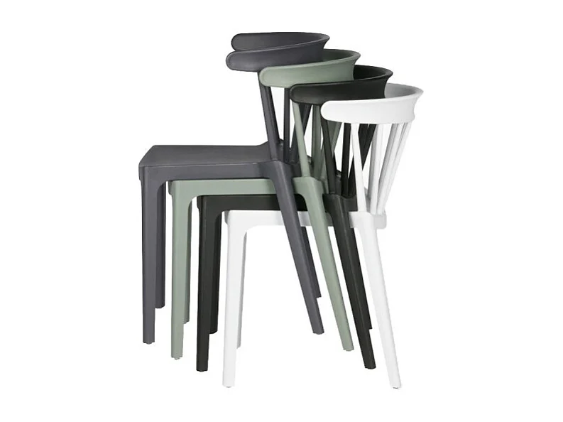 Chaise de jardin moderne en plastique BLISS - Noir