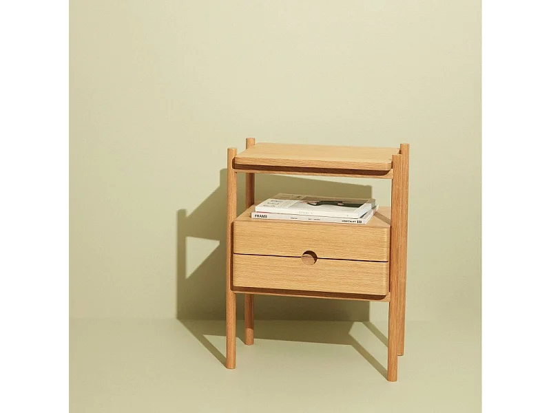 Table de chevet 2 tiroirs en bois MITZY